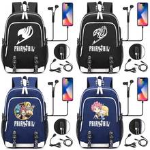 Fashion Multicolor Anime Cartoon Fairy Tail USB Boy Girl Book School bag Women Teenagers Men Laptop Backpack Packsack 2024 - buy cheap