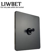 LIWBET Black Color 1 Gang 2 Way Wall Switch And Stainless Steel Panel Light Switch With Copper Toggle 2024 - buy cheap