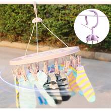 Round Drying Rack Clothes Hanger Folding Laundry Hanger Underwear Thickening Round Shape Hanger Organizer Plastic 24 Pins 2024 - buy cheap