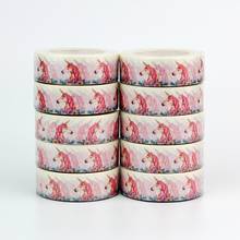 Wholesale 10pcs/lot Decorative Cute Pink Unicorn Washi Tapes DIY Scrapbooking Planner Adhesive Masking Tapes Kawaii Stationery 2024 - buy cheap