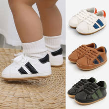Повседневная Спортивная обувь для мальчиков 0-18 месяцев, обувь из синтетической кожи на шнуровке для малышей, удобная обувь для первых шагов, весна-осень 2024 - купить недорого