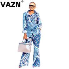 VAZN-Conjunto de 2 piezas formado por Top de manga larga y pantalón largo acampanado, para mujer, Primavera, 2020 2024 - compra barato