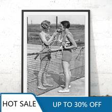 Tennis Wall Art Canvas Painting Posters Prints Women Smoking Vintage Photography Black and White Aesthetic Home Decoration 2024 - buy cheap