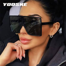 YOOSKE-gafas de sol cuadradas de gran tamaño para mujer y hombre, lentes de sol unisex con gradiente de diseñador de marca, Estilo Vintage, lentes de montura grande 2024 - compra barato