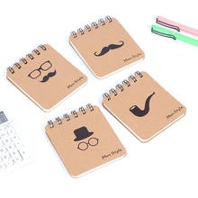 Cute Moustache Notebook Memo Pads Kawai Kraft Paper Coil Books Notepads For Writing Korean Stationery Office School Supplies 2024 - buy cheap