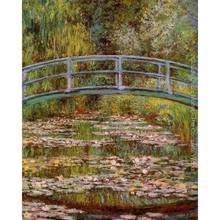 Canvas Art online Claude Monet Paintings The Water Lily Pond High quality Hand painted oil painting bridge picture for wall deco 2024 - buy cheap