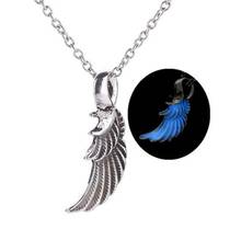 Women Fashion Glowing In The Dark Angel Wing Pendant Necklace Jewelry Hot Sale Retro Wing Luminous Necklace for Men Accesories 2024 - buy cheap