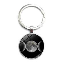 2020 Fashion Moon Goddess Triple Moon Series Time Glass Pendant Keychain Men and Women Jewelry Keychain 2024 - buy cheap
