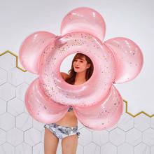 YUYU-flotador de flores brillante para piscina, juguetes inflables con anillo, tubo de flores, 140cm, novedad 2024 - compra barato