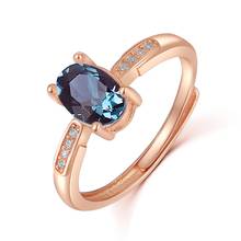 Beautiful 925 Sterling Silver Rose Gold Plated Lab grown Alexandrite Silver Ring Oval 1.25ct Stone Weight Silver Ring 2024 - buy cheap