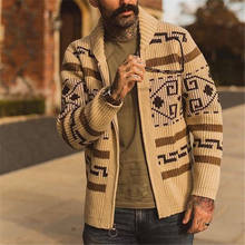 Мужской облегающий свитер на пуговицах, теплый брендовый Повседневный Кардиган с рогами, плотный свитер, пальто, новинка зимы 2020 2024 - купить недорого