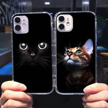 Cat Staring Eye On Sale! Cool Phone Case Transparent for iPhone 6 7 8 11 12 s mini pro X XS XR MAX Plus cover funda shell 2024 - buy cheap