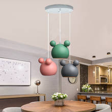 Lámpara colgante nórdica de aluminio para niños, candelabro de Mickey para dormitorio, accesorios modernos para interiores, luminaria creativa 2024 - compra barato