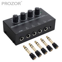 PROZOR 4 Channels Headphone Audio Stereo Amplifier Ultra-compact Amplifier AMP With 6.35mm to 3.5mm Adapter 1/4'' TRS Connector 2024 - buy cheap