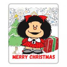 Mafalda natal kawaii mouse pad quino argentina dos desenhos animados com bloqueio borda almofadas tapete de mesa de borracha teclado do computador 2024 - compre barato