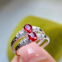 100% 925 Sterling Silver Oval Cut Ruby Natural  Gemstone Wedding Fine Jewelry Luxury Vintage Ring for Women 3mm*4mm 2024 - buy cheap