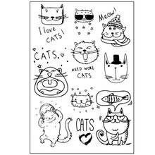 Selos gatos transparentes de silicone, selos para scrapbooking diy, para fazer cartão, álbum de fotos, decoração, artesanato, novos selos 2024 - compre barato