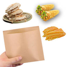 Anti-oil Coated Paper Bag Disposable Pancake Fries Food Container Water-proof Paper Dinner tool Fast Food Packaging Bags 100pcs 2024 - buy cheap