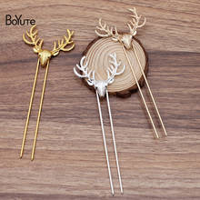 BoYuTe Wholesale (5 Pieces/Lot) 56*48MM Metal Alloy Deer Hair Stick Diy Hair Jewelry Accessories Hand Made Materials 2024 - buy cheap