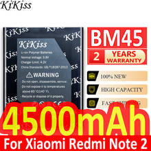 KiKiss 4500mAh Mobile Phone Replacement Battery BM45 For Xiaomi Redmi Note 2 / Xiao Mi Redmi Note2 Li-ion Polymer Batteries 2024 - buy cheap