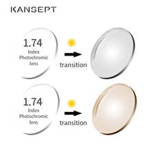 KANSEPT 1.74 Index Photochromic Grey / Brown Aspheric Prescription Brand Resin Lenses Anti-glare UV  Reflect Glasses Lens 2024 - buy cheap