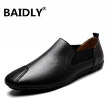 Genuine Leather Men Casual Shoes Luxury Brand Mens Loafers Moccasins Breathable Slip on Black Driving Shoes Plus Size 37-47 2024 - buy cheap