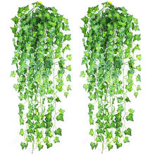 Artificial Leaves Plastic Ivy Green Leaf Garland Plant Vine Leaf Festival Decoration For Wall Hanging Garden Living Room Bar 2024 - buy cheap