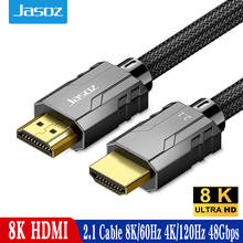 Кабель HDMI Jasoz для Xiaomi Mi Box, кабель HDMI 2,1, 8K/60 Гц, 4K/120 Гц, 48 Гбит/с, HDR10 + цифровой кабель для PS5, разветвитель HDMI, кабель HD 2 м 2024 - купить недорого