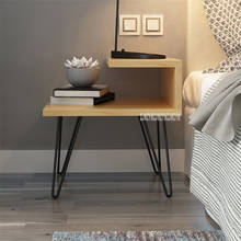 Mesa de cabeceira com armazenamento, criativa, para quarto, mesa noturna, em madeira sólida 2024 - compre barato