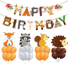 Forest Animal Balloons Raccoon, Fox Helium Ballon Happy Birthday Party Decorations Kids Baby Shower Decor Toy 2024 - buy cheap