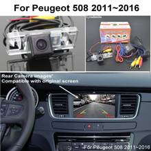 Adaptador de carro para peugeot 508 2011 a 2016, rca e tela original, câmera de visão traseira, câmera de ré, visão noturna ccd 2024 - compre barato