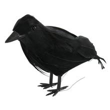 Black Lifesize-Cuervo de simulación, accesorio de película, cuervo falso, decoración de Halloween, caza, fantasma, suministros para Festival 2024 - compra barato