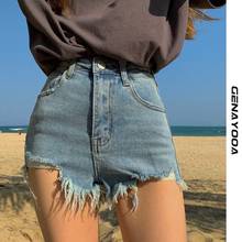 Genayooa Solid Jeans Shorts Women High Waist Ripped Streetwear Slim Demin Lady Shorts Bodycon Vintage Hot Korean Fashion 2024 - buy cheap