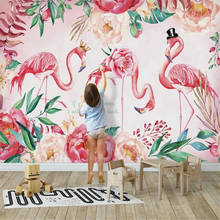 Milofi-papel tapiz personalizado de fábrica, mural 3d, flamenco nórdico, flor, planta, fondo, mural 2024 - compra barato