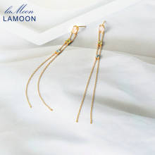 LAMOON 925 Silver Earring For Women Natural Rose Quartz Topaz Olivine Sexy Tassel Earring 14K Gold Plated Fine Jewelry LMEI118 2024 - buy cheap