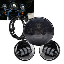Set for Harley Motorcycle Light Electra Glide Softail Fat Boy Touring 7 Inch Moto For Harley, 7'' LED Headlight &4.5'' Fog Lamps 2024 - buy cheap