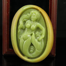 Collar con colgantes fluorescentes naturales, joyería de jade brillante tallada a mano, colgante de Buda Guanyin de jade verde para hombres y mujeres 2024 - compra barato