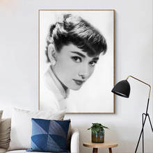 Audrey hepqueimar pôster clássico de parede, arte de pintura em tela, pôsteres nórdicos, e impressões, imagens preto e branco para decoração de sala de estar 2024 - compre barato