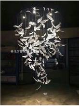 Post-modern chandelier Nordic simple modern living room bird fish hotel lobby sales offices glass feather art lamp 2024 - buy cheap