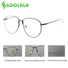 SOOLALA Oversize Mens Metal Reading Glasses Women Glasses Magnifier For Reading Presbyopic Reader Glasses 0.5 1.25 1.75 2024 - buy cheap