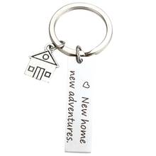 New Home New Adventures Keychain House Keys Keyring Moving Together First Home Funny Key Chains Housewarming Gift for Her or Him 2024 - buy cheap