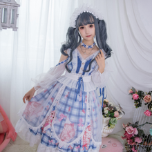 Princess tea party sweet lolita dress vintage lace bowknot cute printing victorian dress kawaii girl gothic lolita op loli cos 2024 - buy cheap