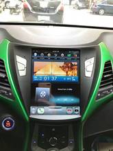 Автомобильный DVD-плеер с экраном 10,4 дюйма, вертикальным экраном Tesla Style, Android 9,0, GPS-навигацией и радио PX6 для Hyundai elantra 2012-2016, стерео 2024 - купить недорого