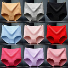 Women Hip Elastic Briefs Cotton High Waist Panties  Solid Color Breathable Underwear New 2019 2024 - buy cheap