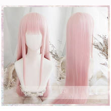 Peruca para cosplay de anime mp3 in fragrância, peruca de cabelo sintético rosa de 100cm + touca 2024 - compre barato