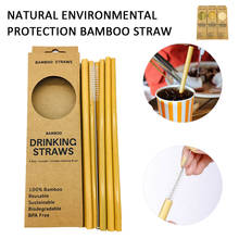 Canudo de bambu natural reutilizável com escova, canudo de bambu ecológico para bebidas, ferramentas de bar e cozinha com 12 fábricas 2024 - compre barato