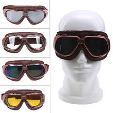 POSSBAY-Gafas de esquí para motocicleta, lentes transparentes con marco de cuero negro para piloto, Motocross, MTB 2024 - compra barato