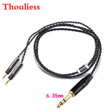 Thouliess DIY  HIFI 1/4 6.35mm TRS 3.5mm Stereo 7N OCC Silver Plated Headphone Upgrade Cable for ATH-R70X R70X Headphones Black 2024 - buy cheap