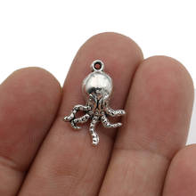 JAKONGO Silver Plated Octopus Charms Pendants for Jewelry Making Bracelet DIY Accessories 21x14mm 20pcs 2024 - buy cheap