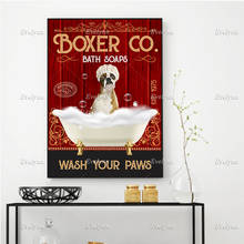 Boxer Co Bath Soaps Wash Your Paws Est 1975 Poster, Dog Lover Gift,Wall Art Prints Home Decor Canvas Unique Gift Floating Frame 2024 - buy cheap